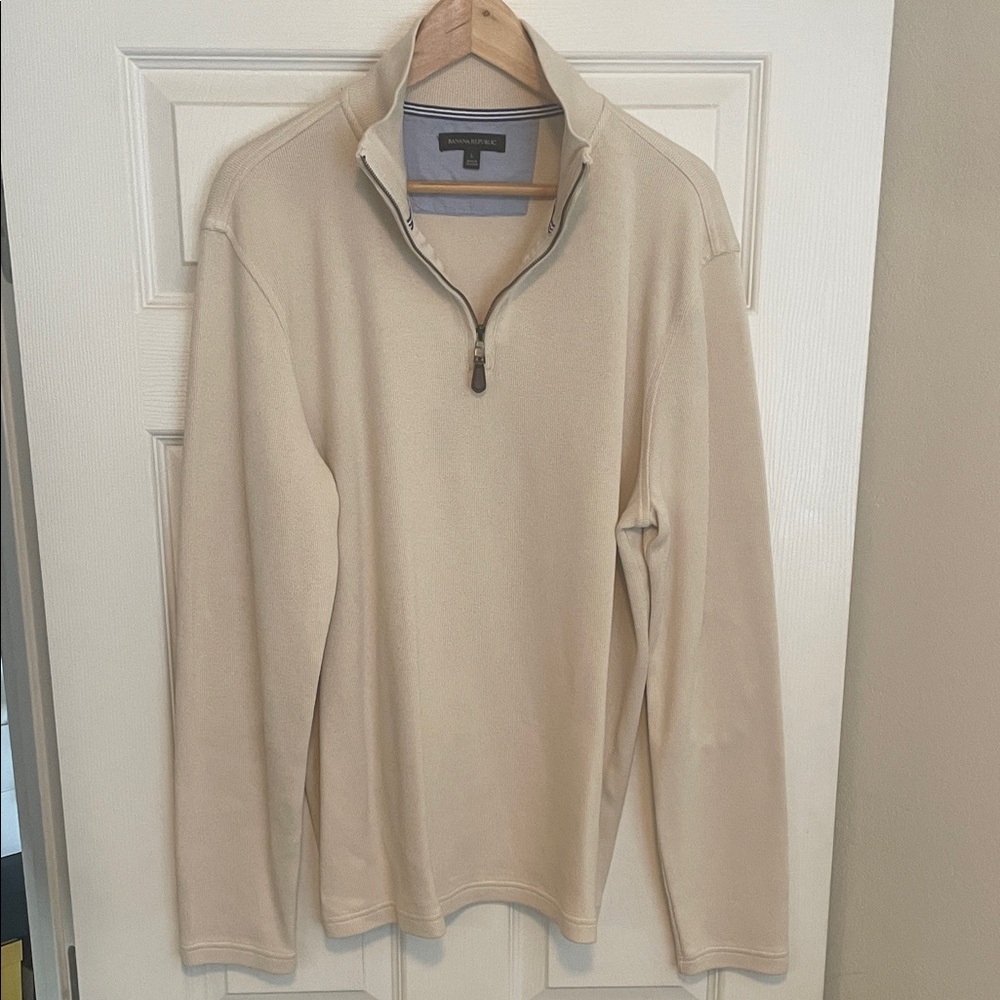 Banana Republic Men's Beige Zip-Up Sweater